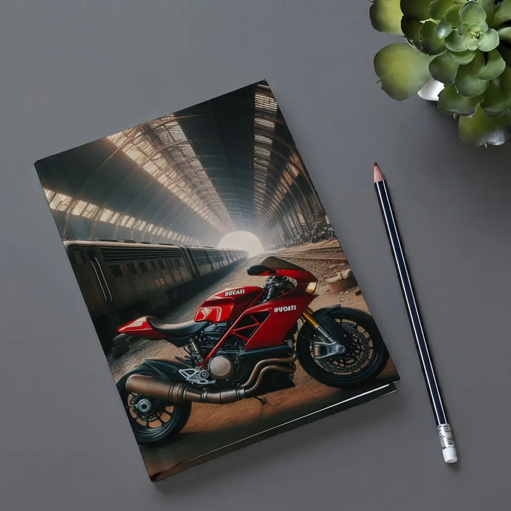 Ducati Sport Bike Abandoned Train Station – Notebooks