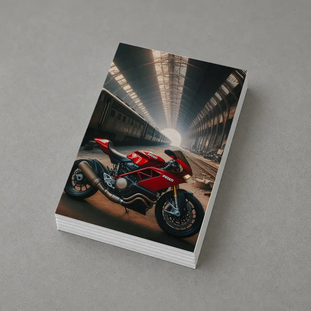 Ducati Sport Bike Abandoned Train Station – Postcards