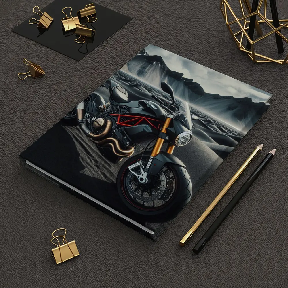 Ducati Monster Motorcycle Dark Desert Mountains – Notebooks