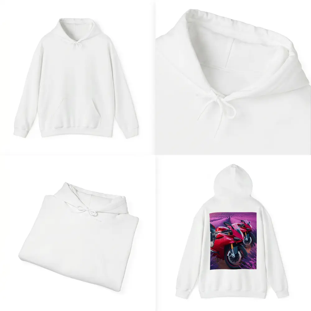 Red Ducati Superbike Lavender Field Background – Hoodies