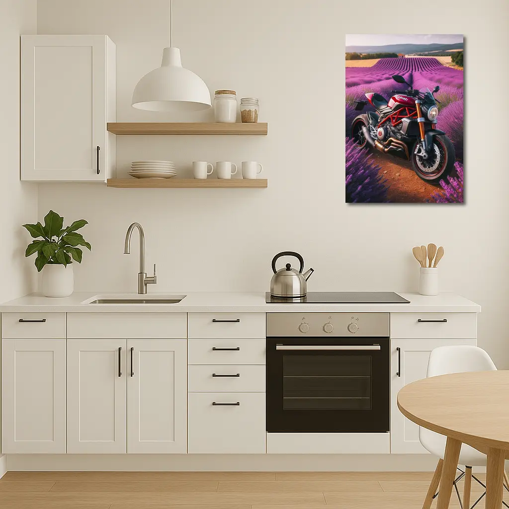 Ducati Monster Red Naked Bike Lavender Fields – Wall Art