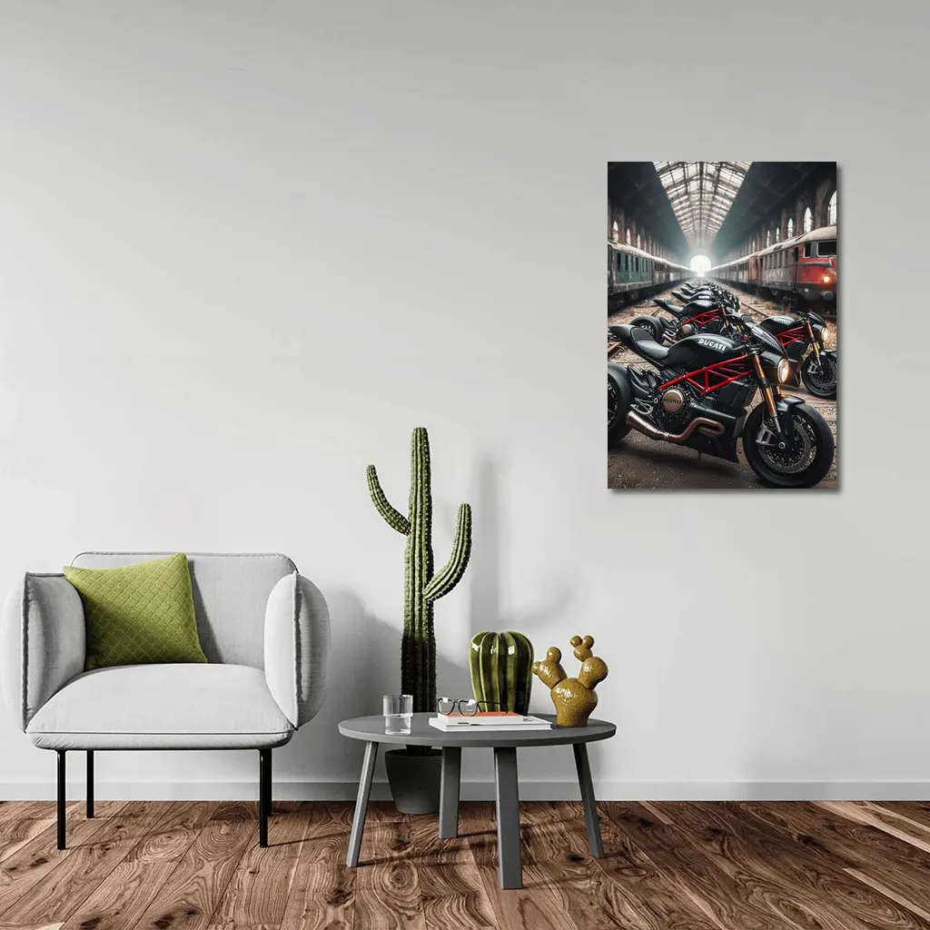 Ducati Streetfighter Motorcycles Inside Train Station – Wall Art