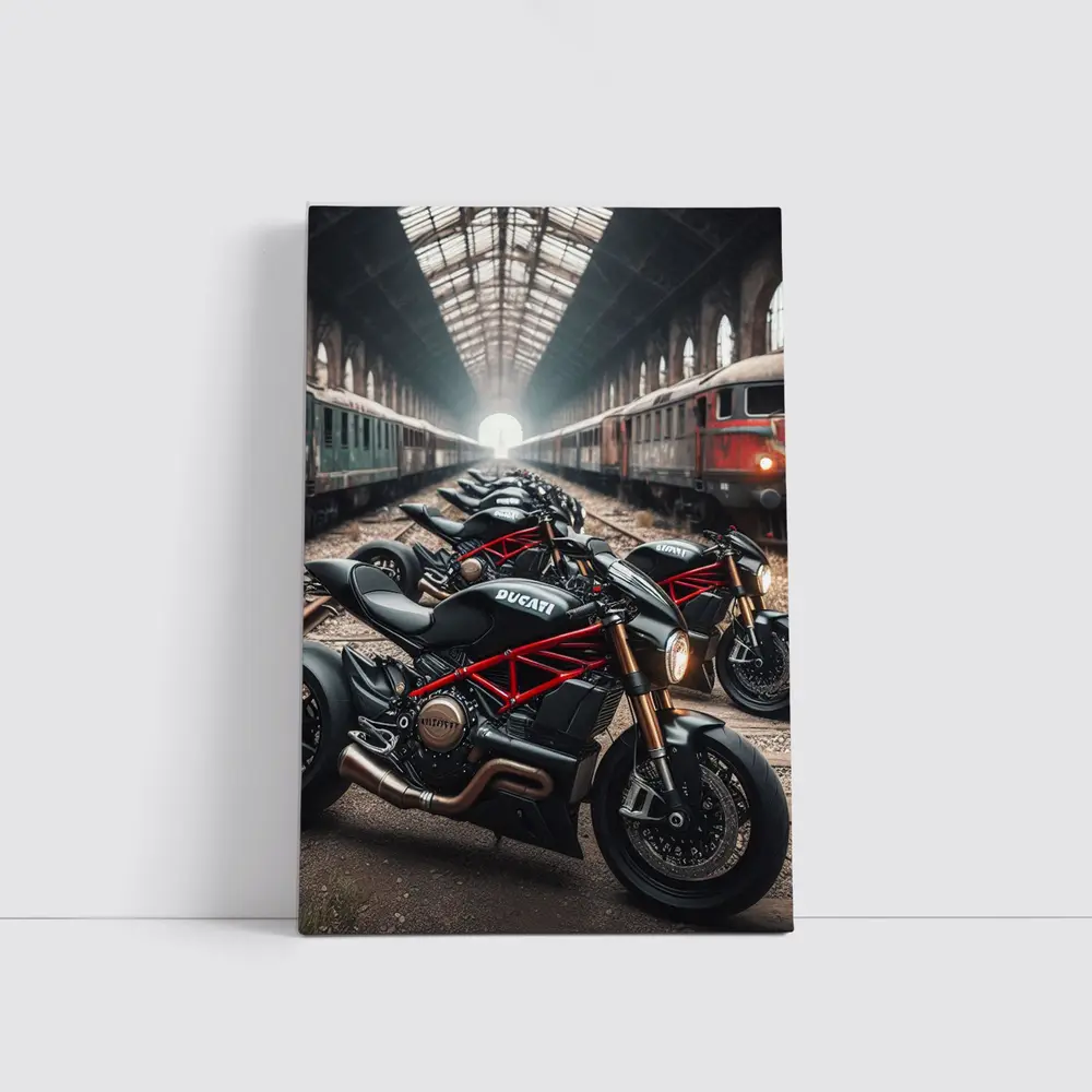 Ducati Streetfighter Motorcycles Inside Train Station – Wall Art
