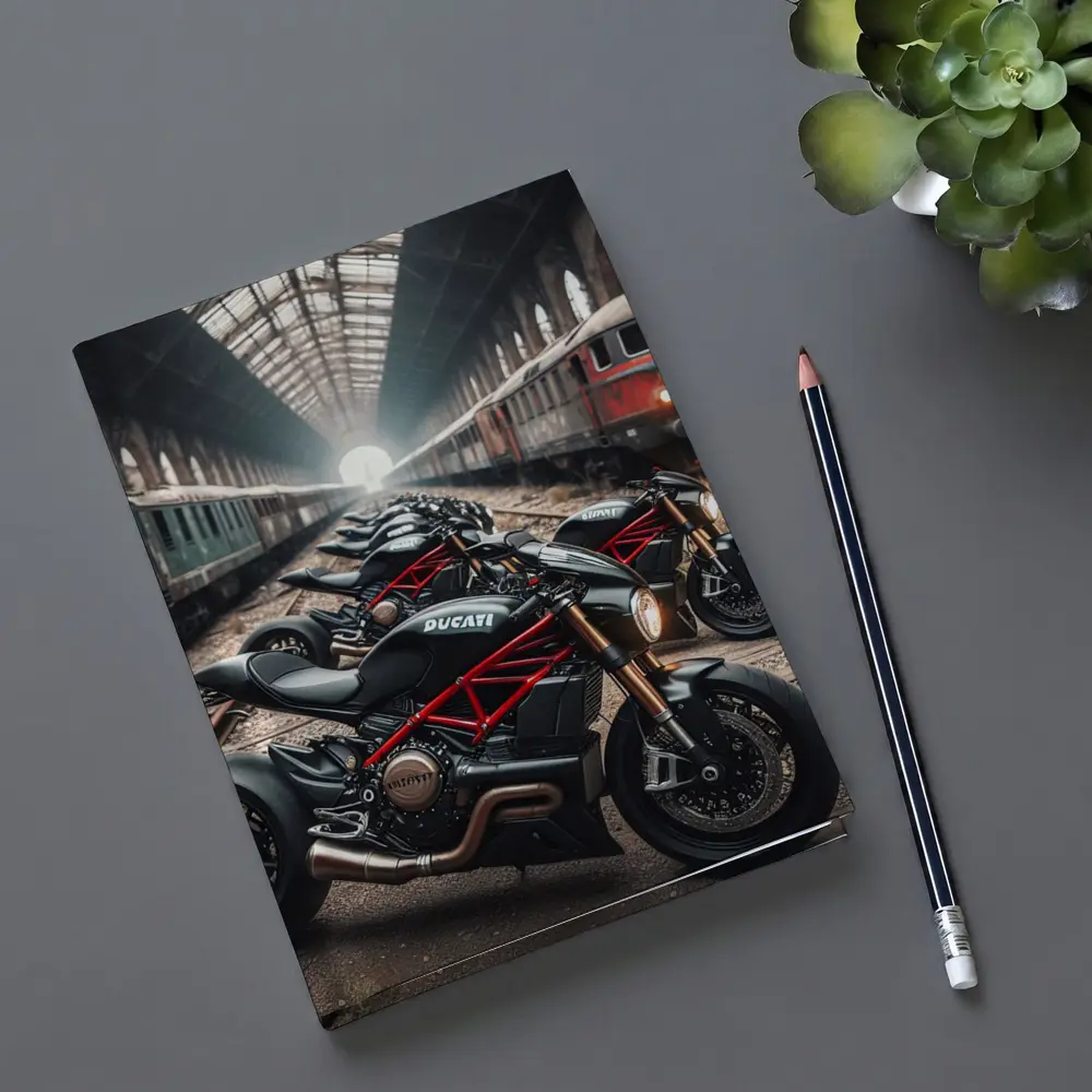 Ducati Streetfighter Motorcycles Inside Train Station – Notebooks