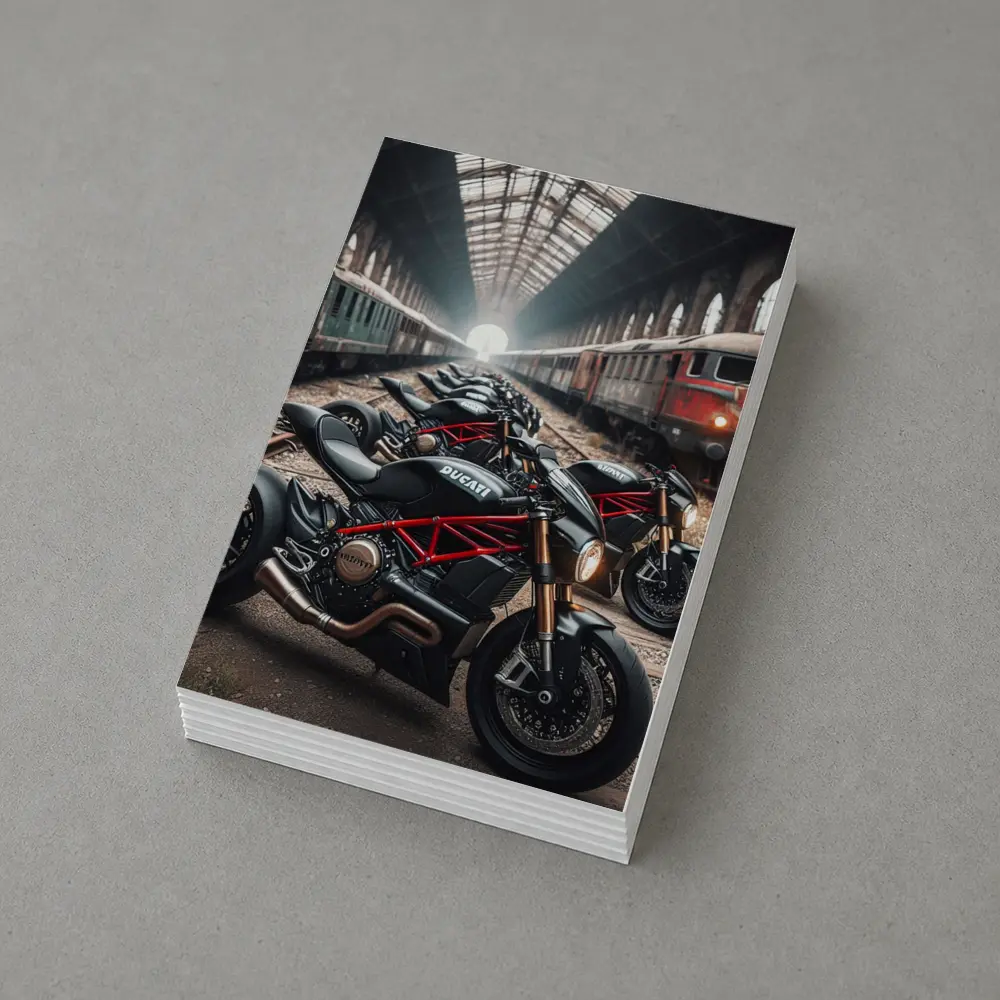 Ducati Streetfighter Motorcycles Inside Train Station – Postcards