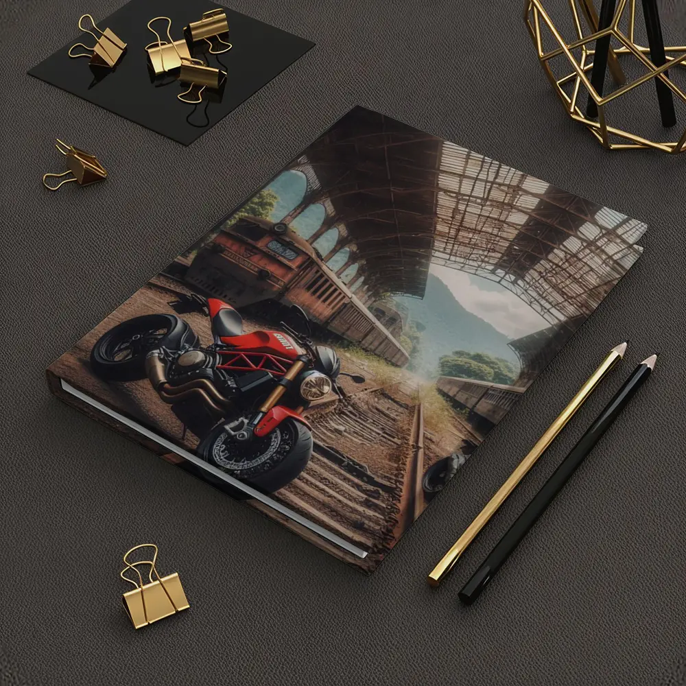 Red Ducati Monster Abandoned Train Station – Notebooks