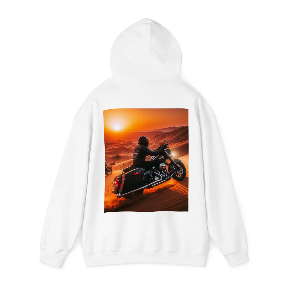 Harley Davidson Bagger Riding Desert Sunset – Hoodies