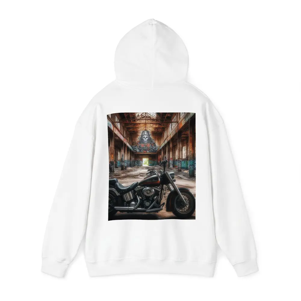 Harley Davidson Chopper Abandoned Warehouse Graffiti – Hoodies