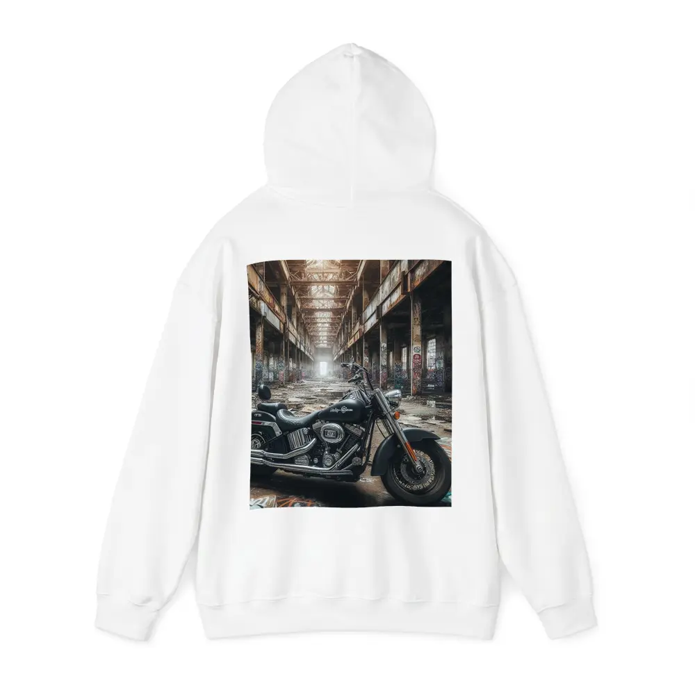 Harley Davidson Chopper Abandoned Industrial Warehouse – Hoodies