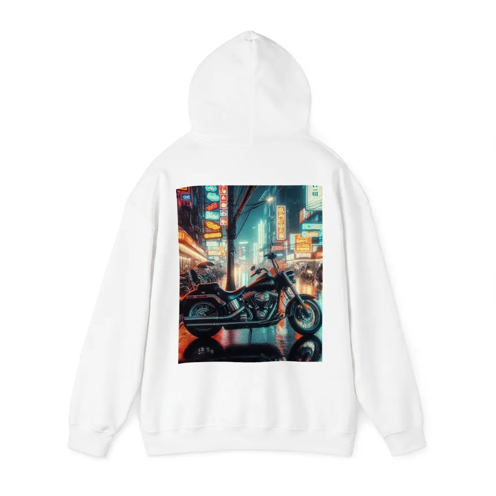 Harley Davidson Chopper Neon Rainy City Street – Hoodies