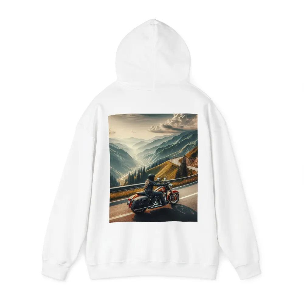 Harley Davidson Cruiser Riding Mountain Road – Hoodies