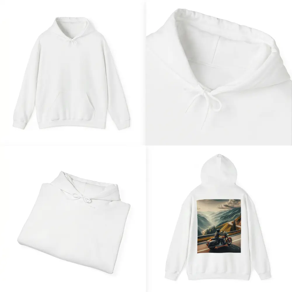 Harley Davidson Cruiser Riding Mountain Road – Hoodies