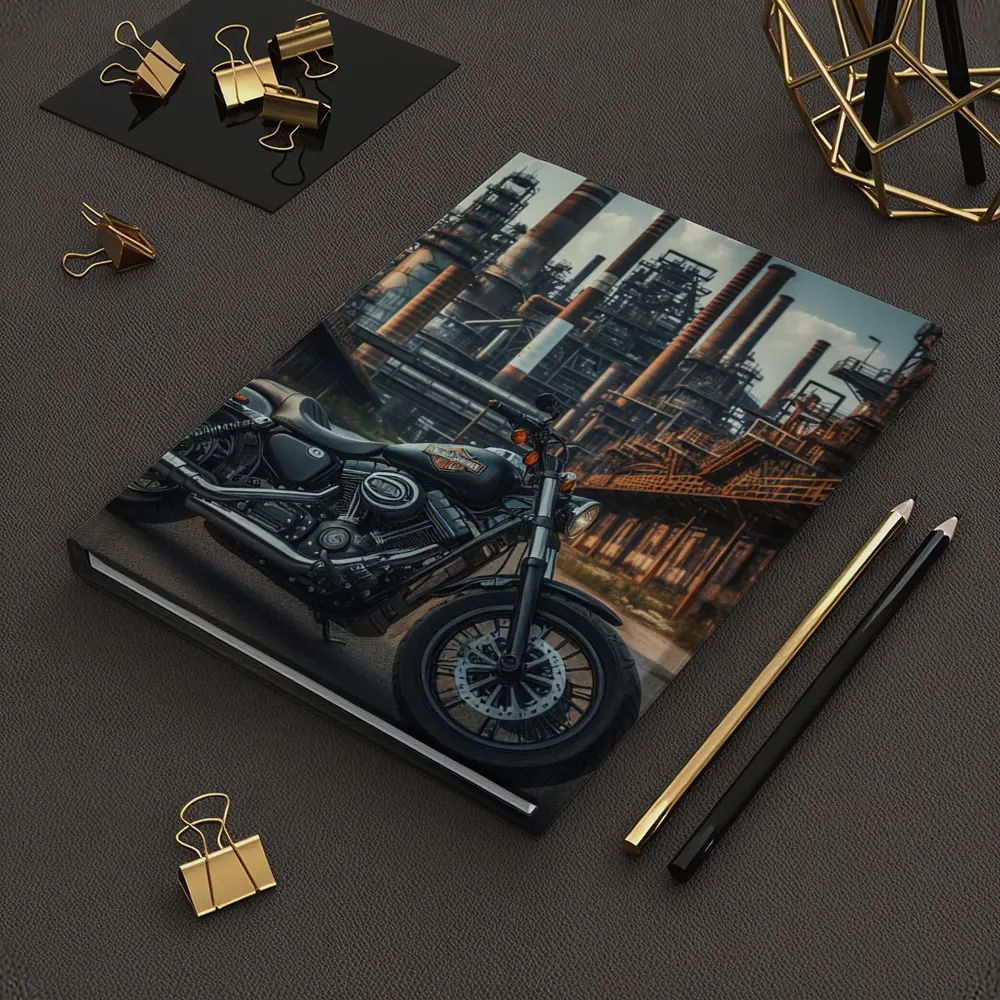 Harley Davidson Motorcycle Industrial Factory Background – Notebooks