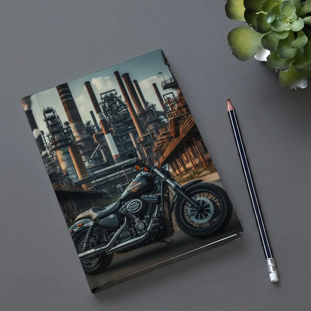 Harley Davidson Motorcycle Industrial Factory Background – Notebooks