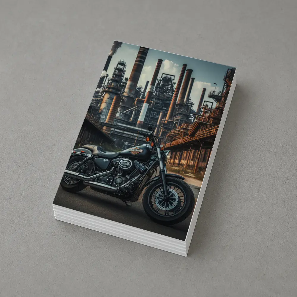 Harley Davidson Motorcycle Industrial Factory Background – Postcards