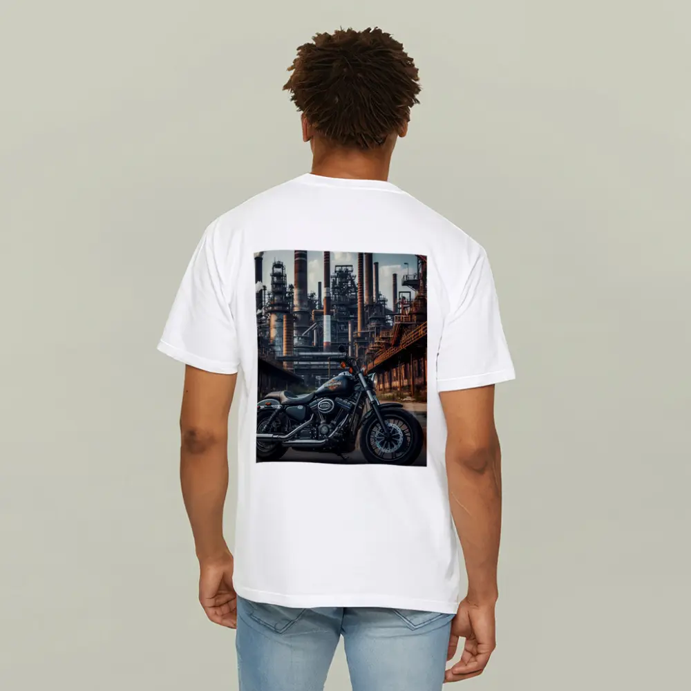 Harley Davidson Motorcycle Industrial Factory Background – T-Shirts
