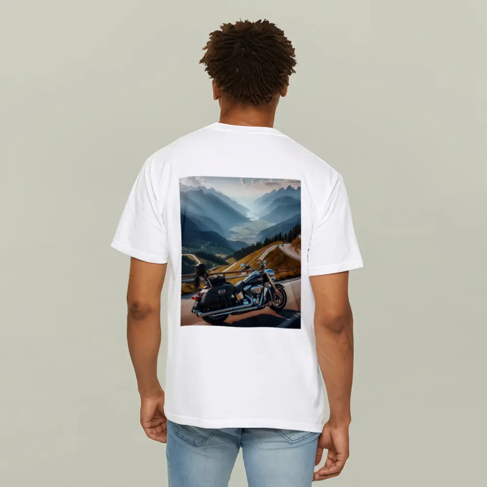 Harley Davidson Touring Motorcycle Alpine Mountain Road – T-Shirts