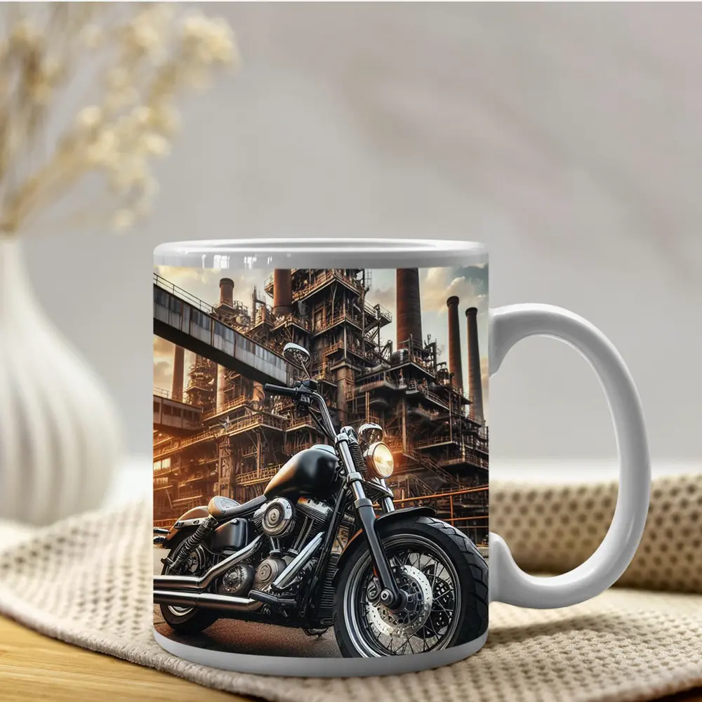 Harley Davidson Cruiser Industrial Factory Background – Mugs