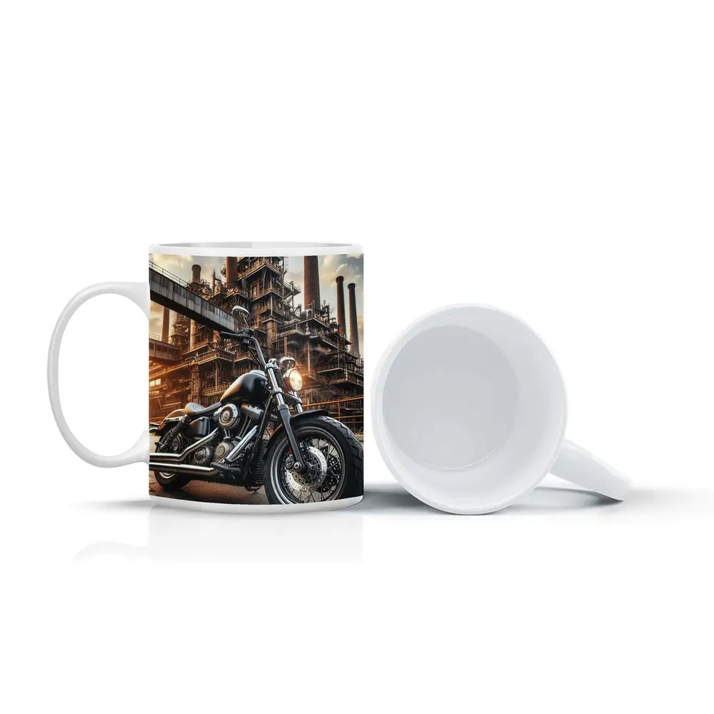 Harley Davidson Cruiser Industrial Factory Background – Mugs
