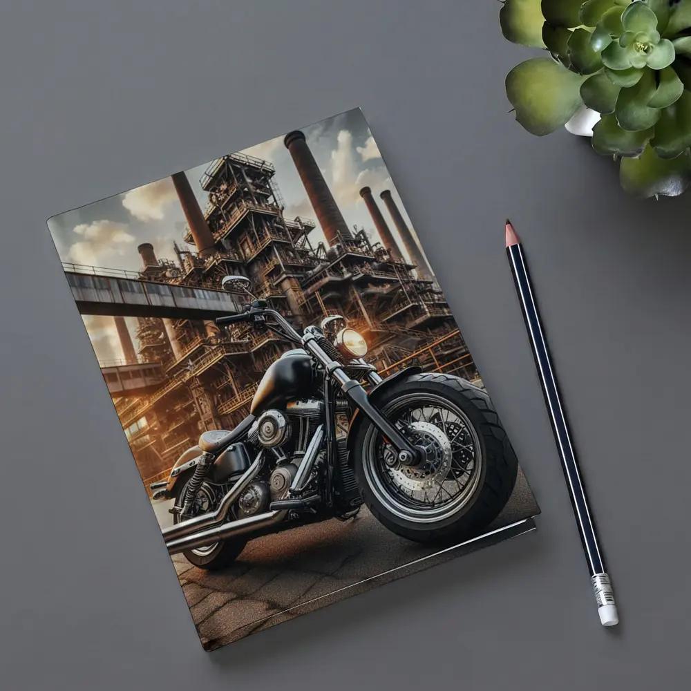 Harley Davidson Cruiser Industrial Factory Background – Notebooks