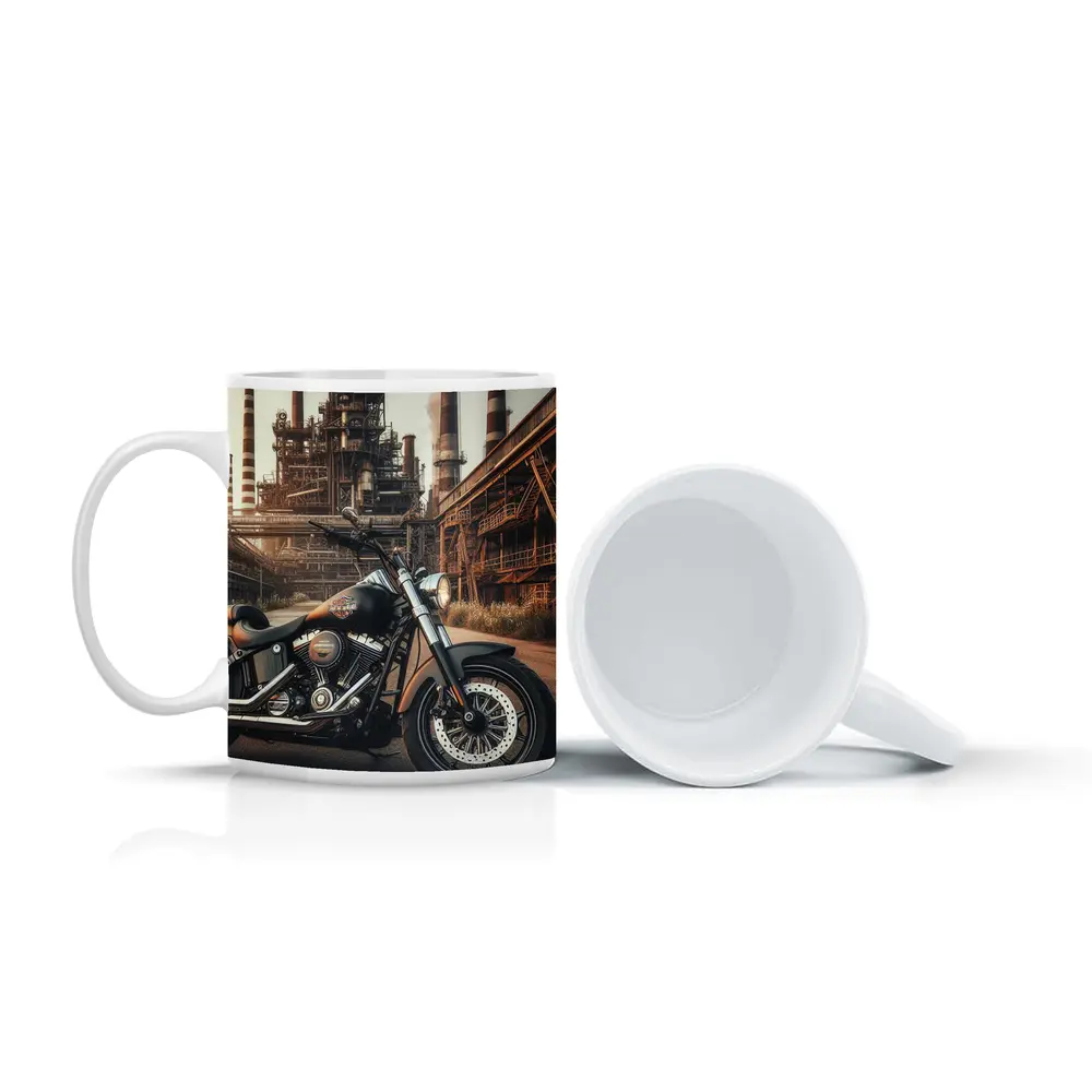 Harley Davidson Cruiser Industrial Factory Background – Mugs