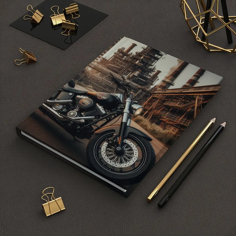 Harley Davidson Cruiser Industrial Factory Background – Notebooks