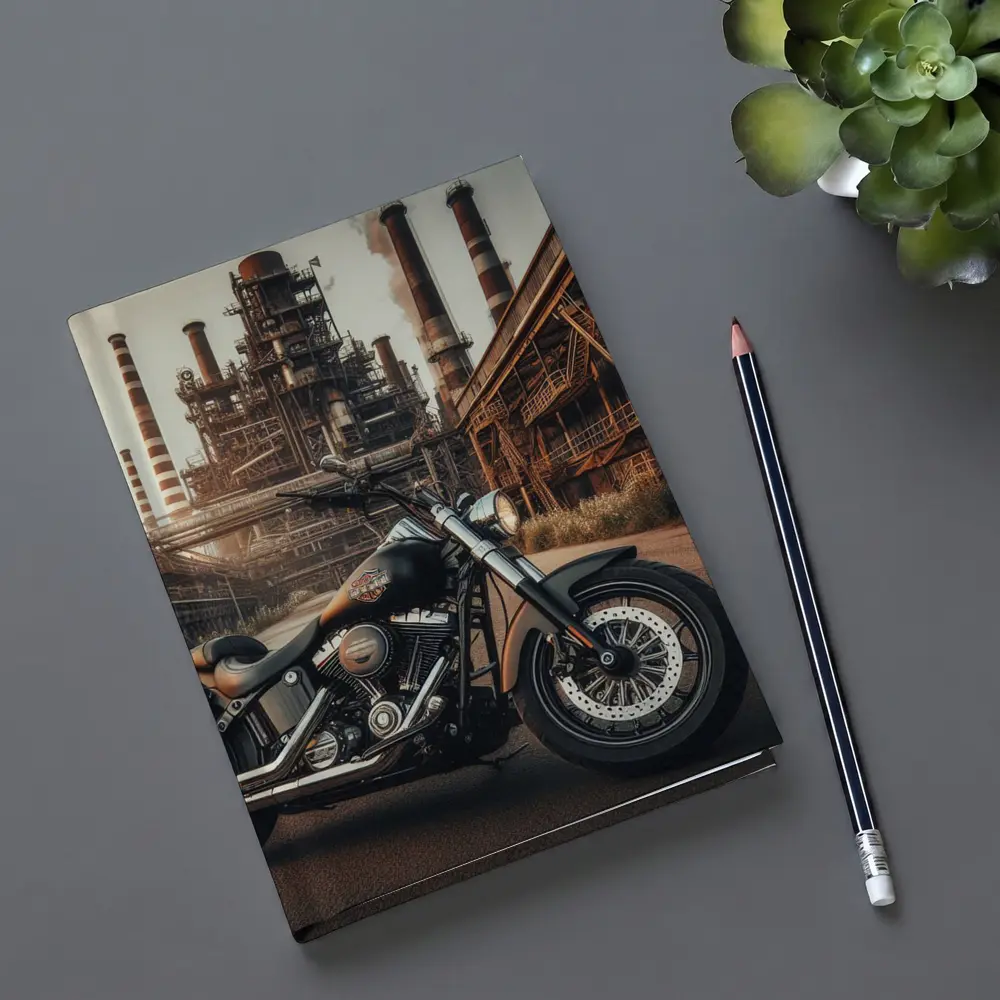 Harley Davidson Cruiser Industrial Factory Background – Notebooks