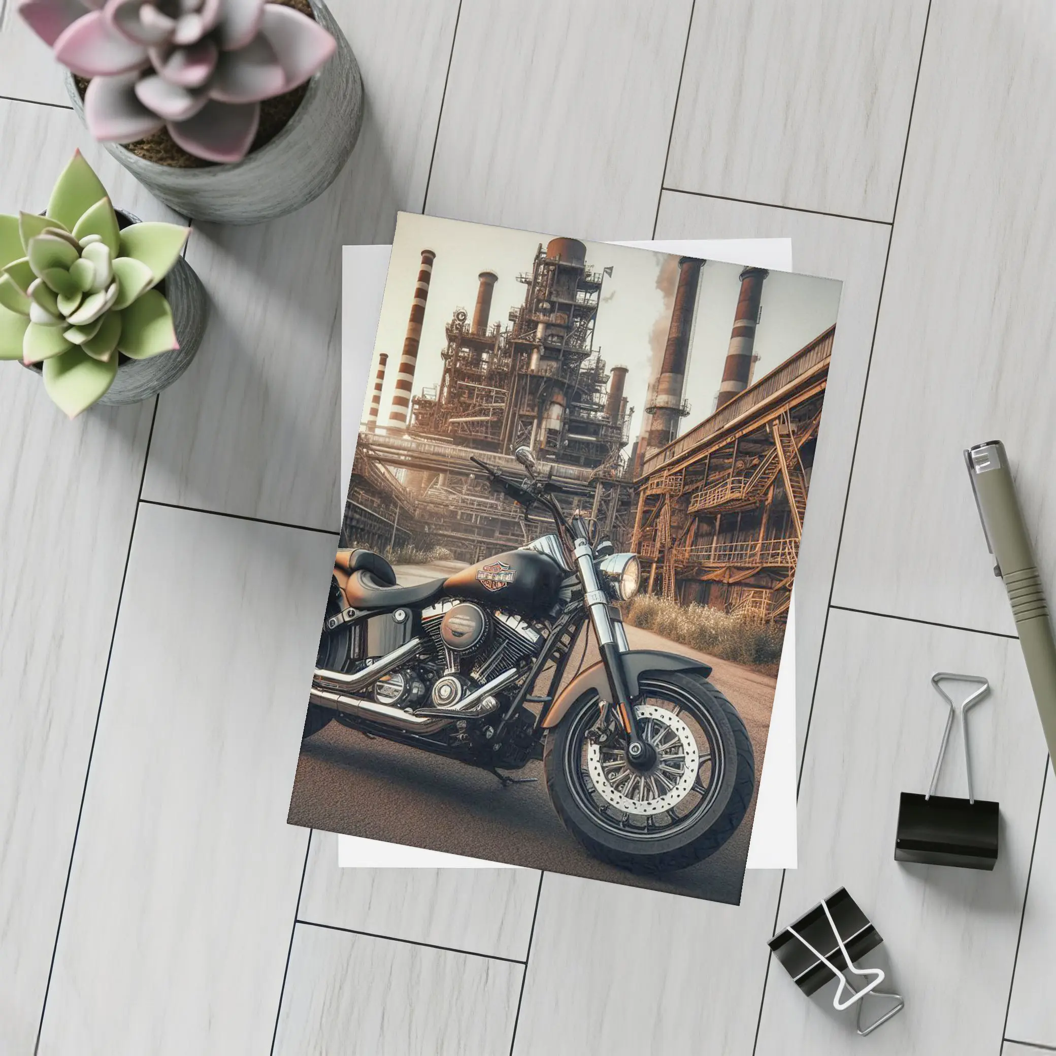 Harley Davidson Cruiser Industrial Factory Background – Postcards