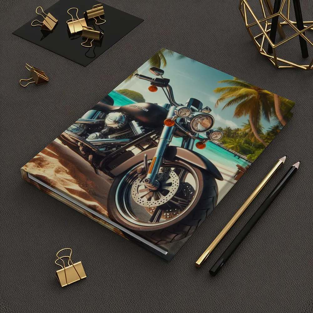 Harley Davidson Cruiser Motorcycle Tropical Beach – Notebooks
