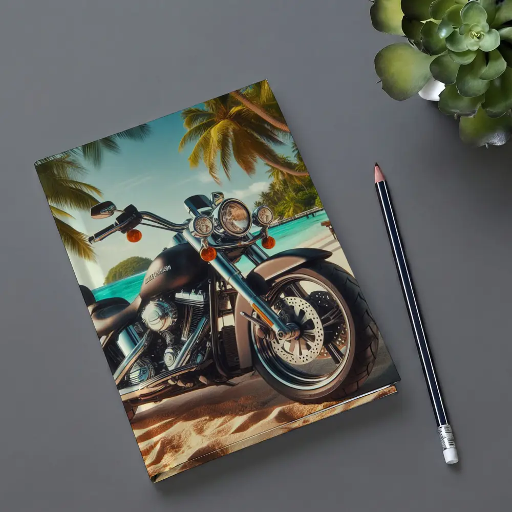 Harley Davidson Cruiser Motorcycle Tropical Beach – Notebooks