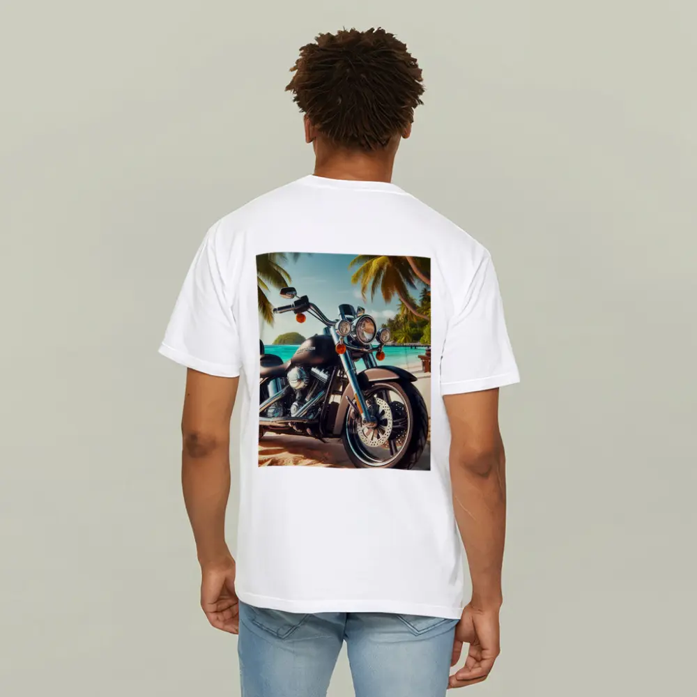 Harley Davidson Cruiser Motorcycle Tropical Beach – T-Shirts