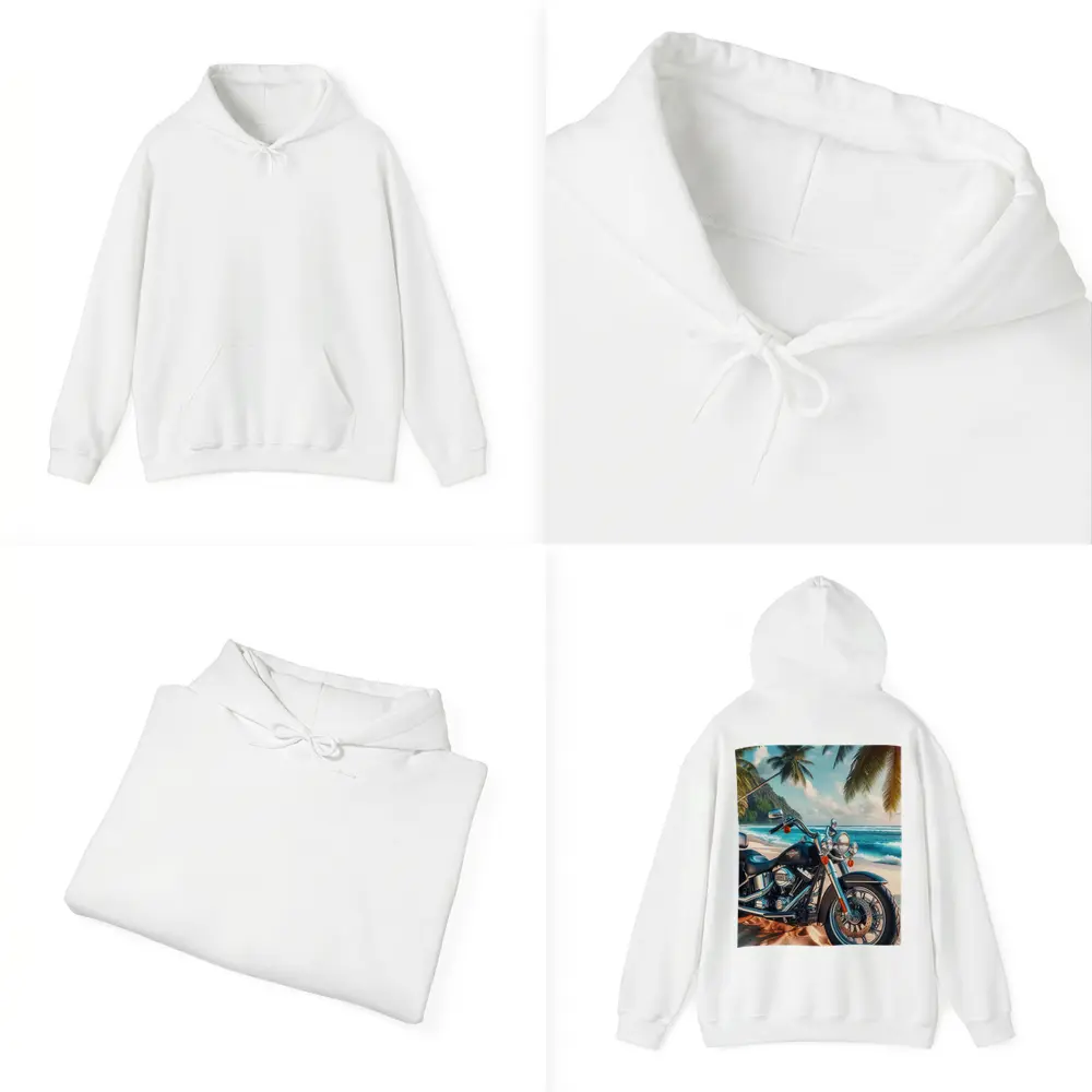 Harley Davidson Cruiser Motorcycle Tropical Beach – Hoodies