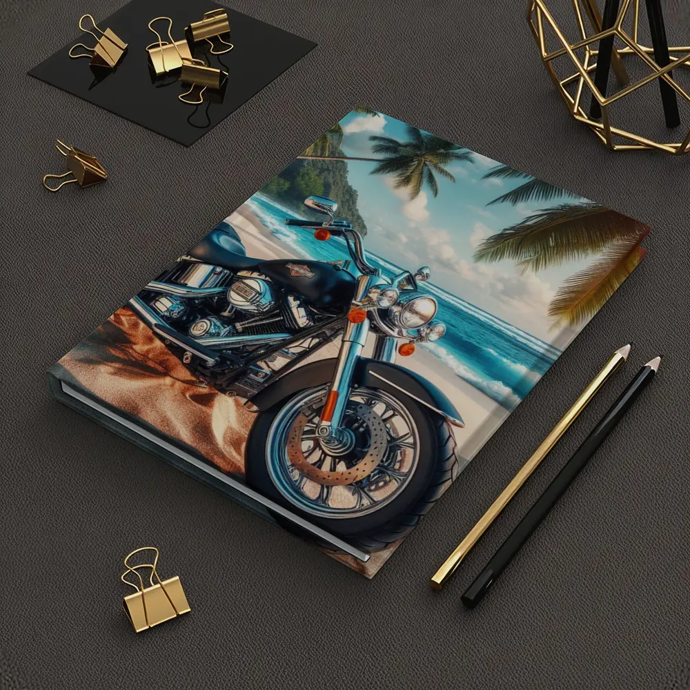 Harley Davidson Cruiser Motorcycle Tropical Beach – Notebooks