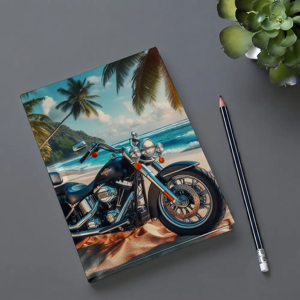 Harley Davidson Cruiser Motorcycle Tropical Beach – Notebooks