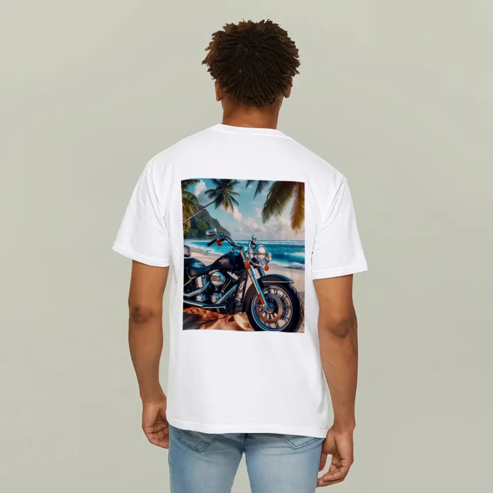 Harley Davidson Cruiser Motorcycle Tropical Beach – T-Shirts