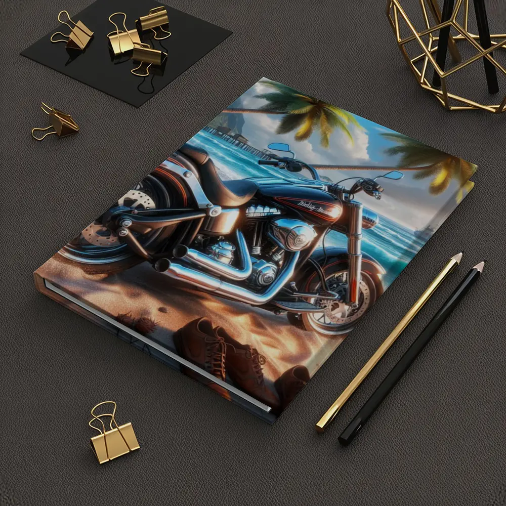 Harley Davidson Cruiser Motorcycle Tropical Beach – Notebooks