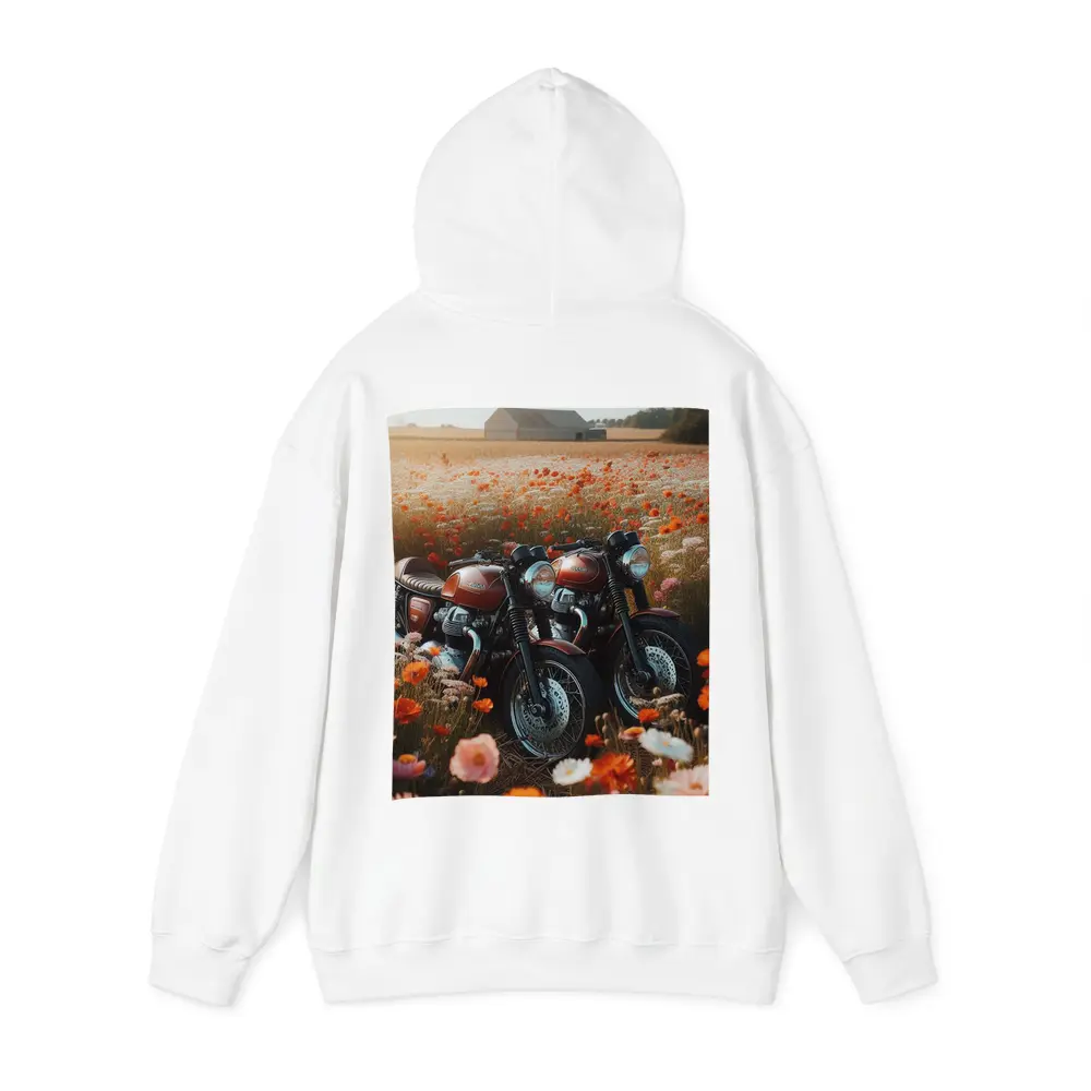 Classic Cafe Racer Motorcycles Wildflower Field – Hoodies