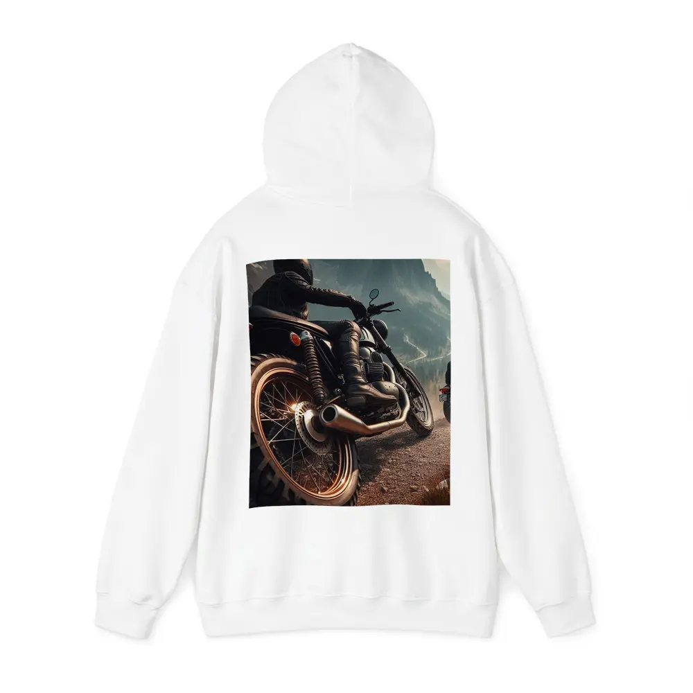 Scrambler Motorcycle Rider Mountain Road – Hoodies