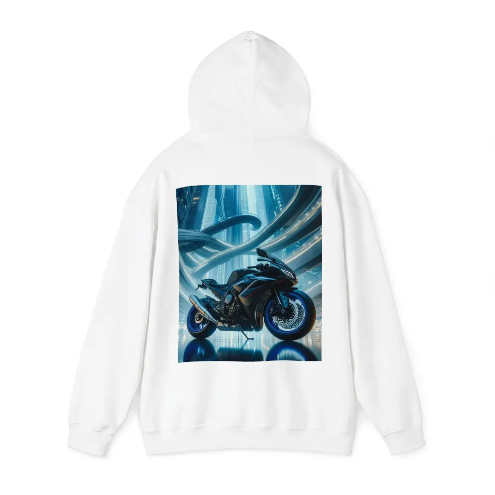 Sport Bike Superbike Futuristic City Blue Night – Hoodies