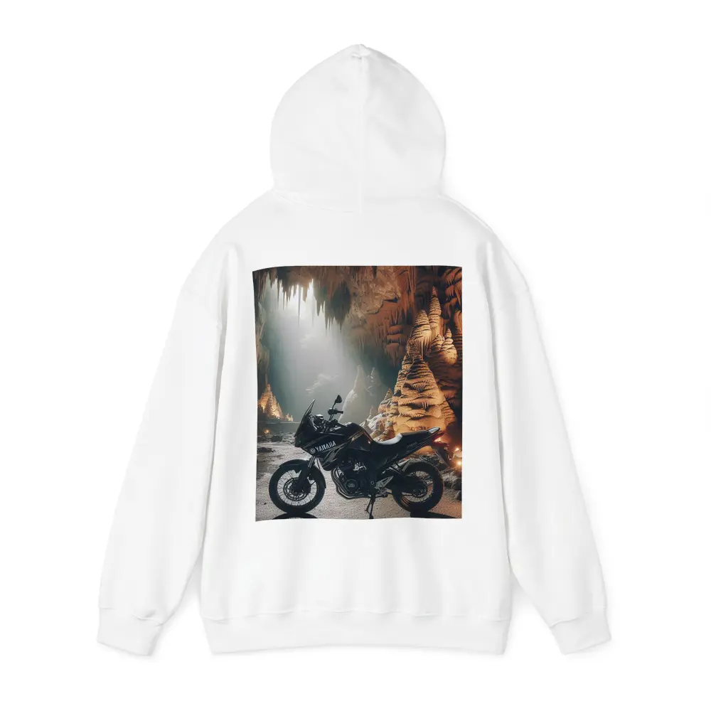 Yamaha Adventure Motorcycle Inside Mystical Cave – Hoodies