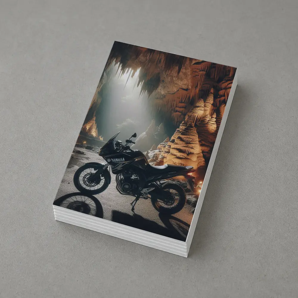 Yamaha Adventure Motorcycle Inside Mystical Cave – Postcards