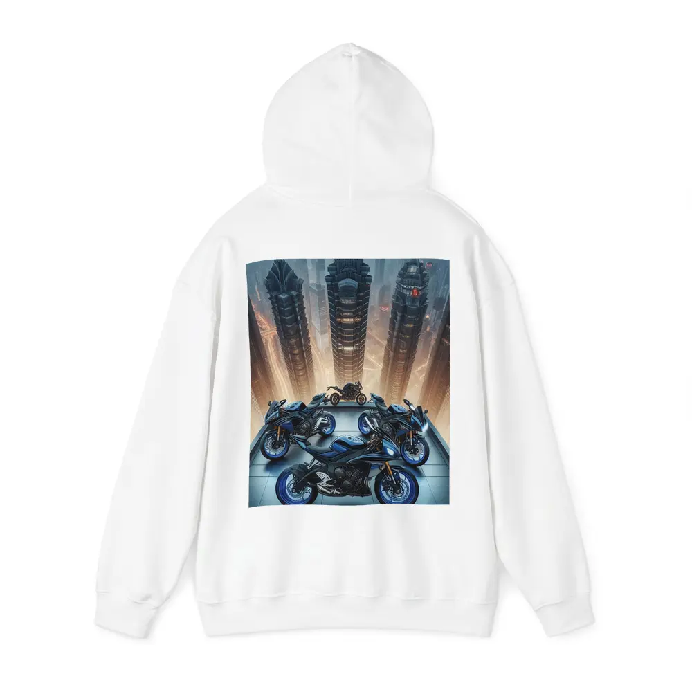 Sport Bikes Futuristic City Skyline Night – Hoodies