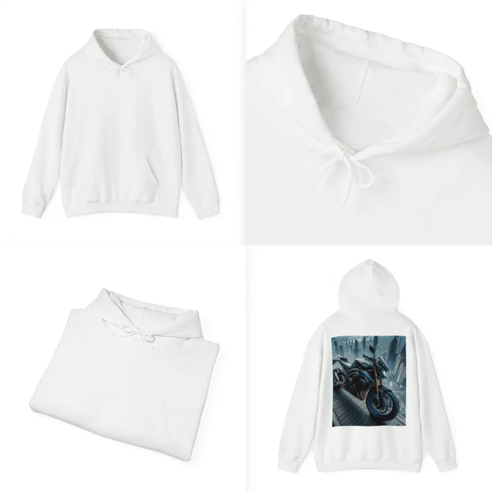 Yamaha Streetfighter Motorcycle Futuristic City Skyline – Hoodies
