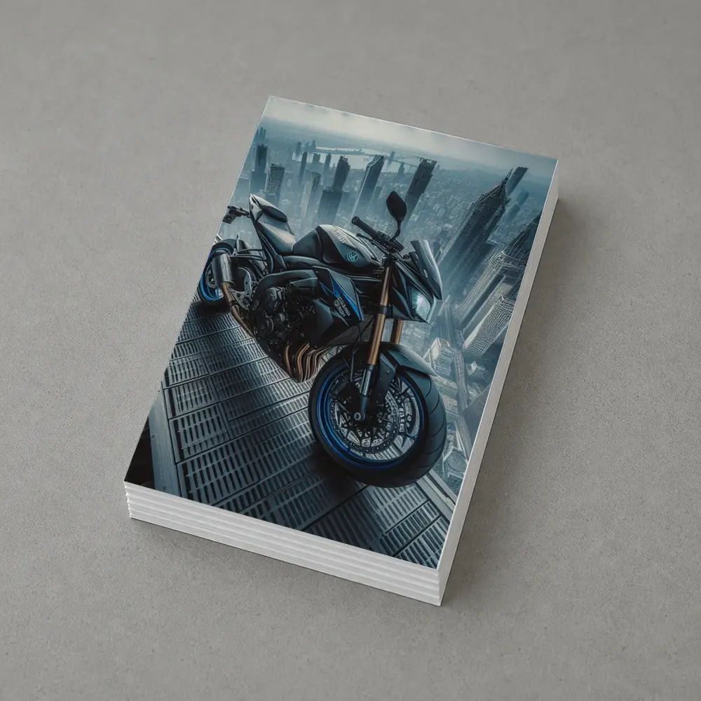 Yamaha Streetfighter Motorcycle Futuristic City Skyline – Postcards