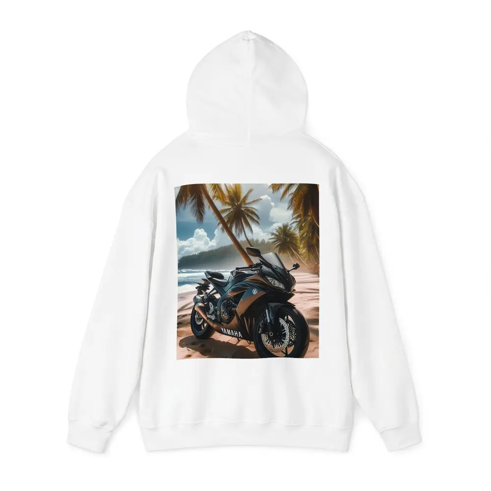 Yamaha Sport Bike Tropical Beach Palm Trees – Hoodies