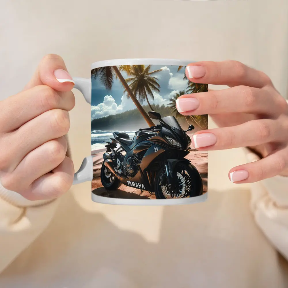 Yamaha Sport Bike Tropical Beach Palm Trees – Mugs