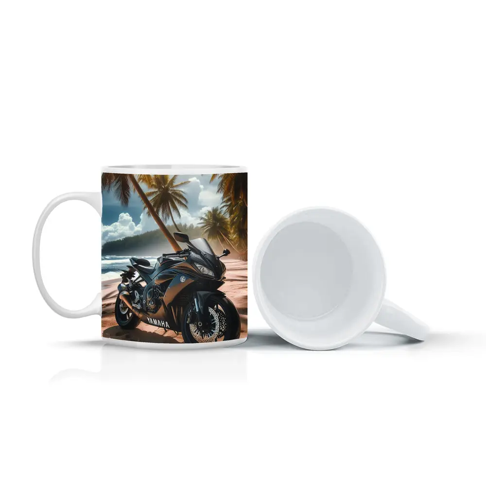 Yamaha Sport Bike Tropical Beach Palm Trees – Mugs