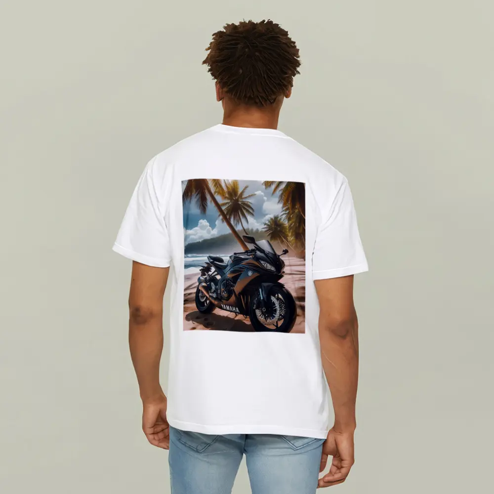 Yamaha Sport Bike Tropical Beach Palm Trees – T-Shirts