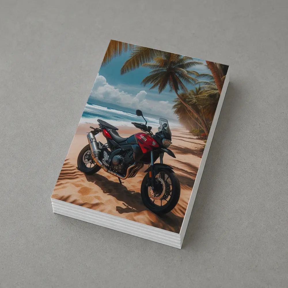 Yamaha Adventure Motorcycle Tropical Beach Scene – Postcards
