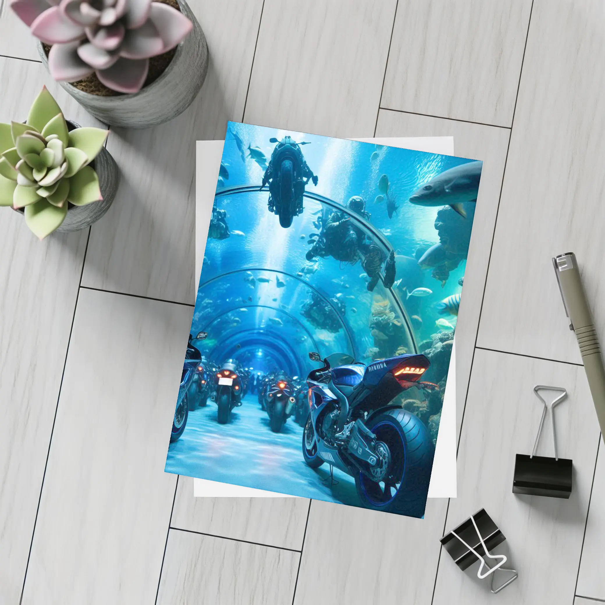 Yamaha Sport Bikes Underwater Aquarium Tunnel – Postcards